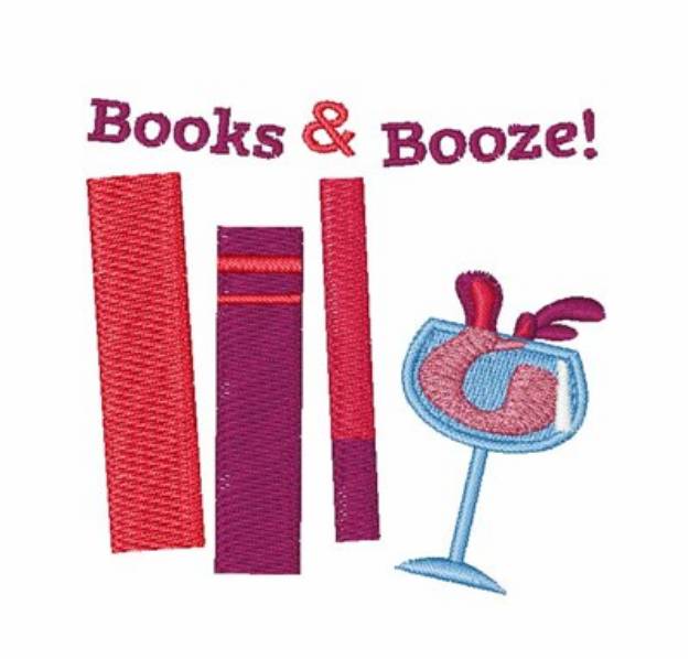 Picture of Books & Booze Machine Embroidery Design