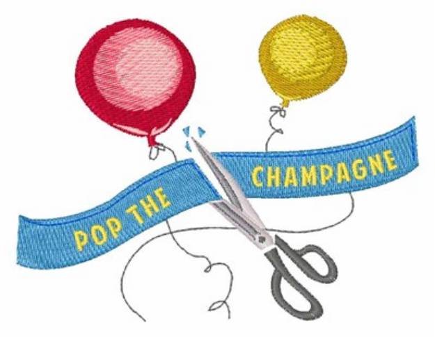 Picture of Pop The Champagne Machine Embroidery Design