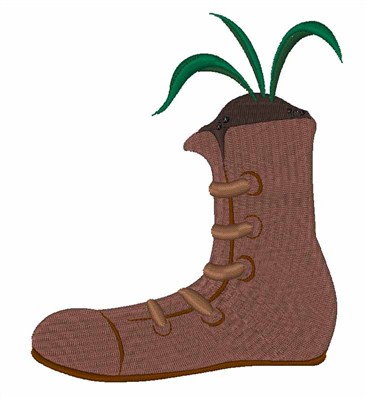 Boot Planter Machine Embroidery Design