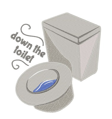 Down The Toilet Machine Embroidery Design
