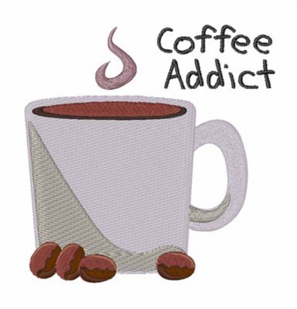 Picture of Coffee Addict Machine Embroidery Design