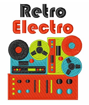 Retro Electro Machine Embroidery Design