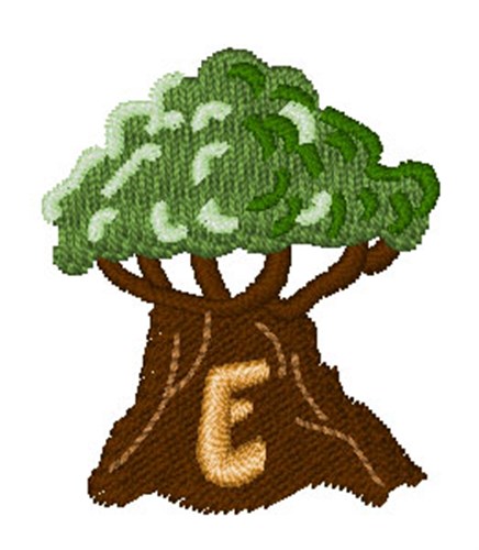Trees Font E Machine Embroidery Design