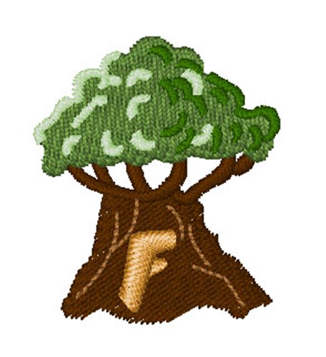 Trees Font F Machine Embroidery Design