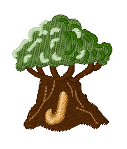 Trees Font J Machine Embroidery Design