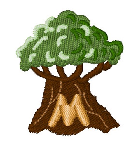 Trees Font M Machine Embroidery Design