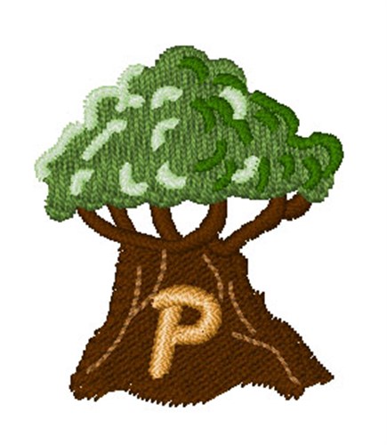 Trees Font P Machine Embroidery Design