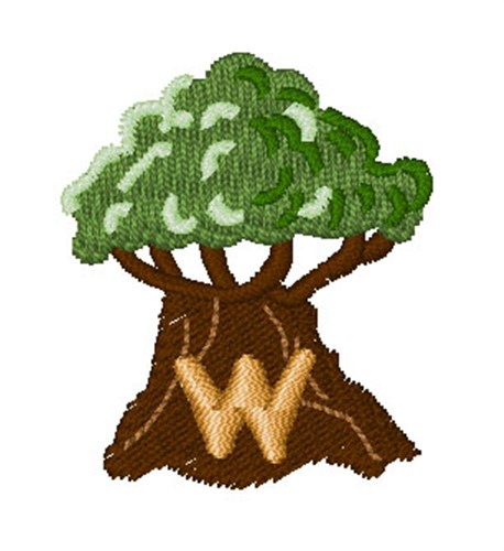 Trees Font W Machine Embroidery Design