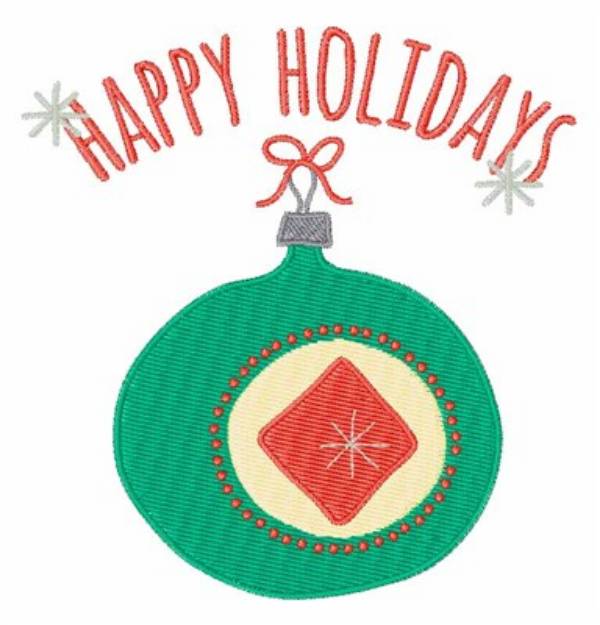 Picture of Happy Holidays Machine Embroidery Design