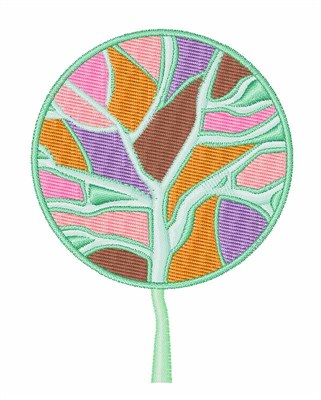 Colorful Tree Machine Embroidery Design
