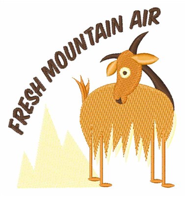 Fresh Mountain Air Goat Machine Embroidery Design