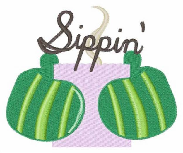 Picture of Sippin Machine Embroidery Design