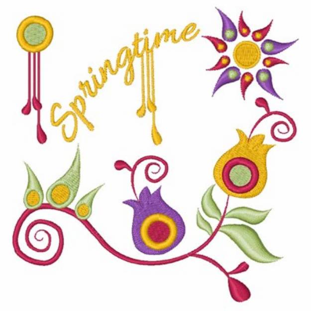 Picture of Springtime Machine Embroidery Design