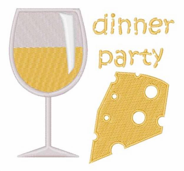 Picture of Dinner Party Wine Cheese Machine Embroidery Design