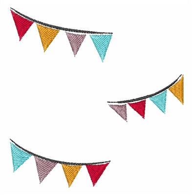 Party Banner Machine Embroidery Design