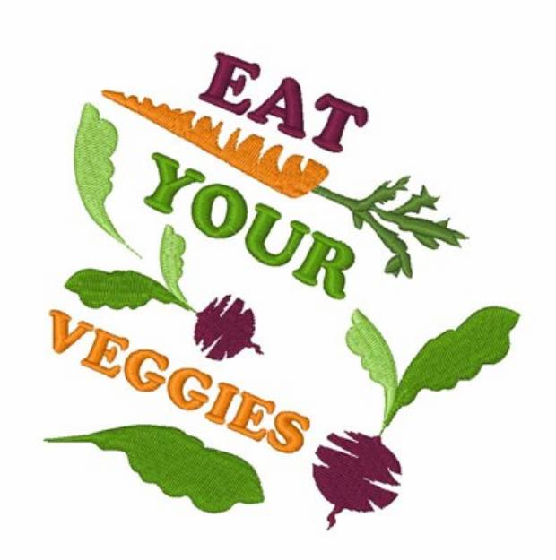 Picture of Eat Your Veggies Machine Embroidery Design