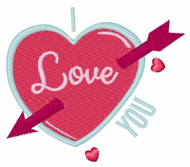 Picture of Love You Heart Machine Embroidery Design