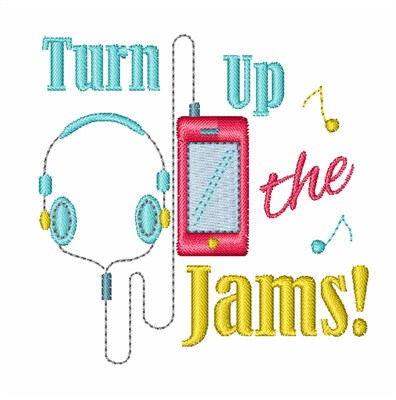 Turn Up The Jams! Machine Embroidery Design