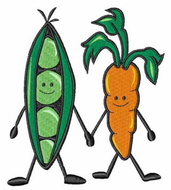 Picture of Peas & Carrots Pair Machine Embroidery Design