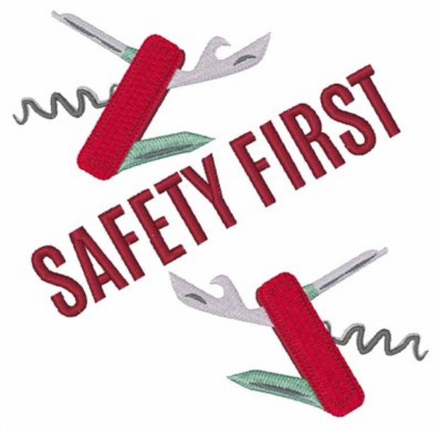 Picture of Safety First Army Knife Machine Embroidery Design