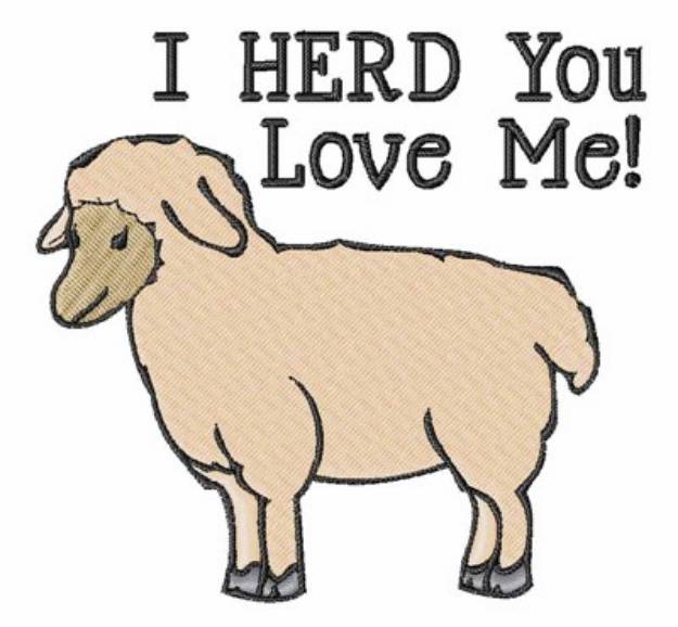 Picture of I Love Sheep Machine Embroidery Design