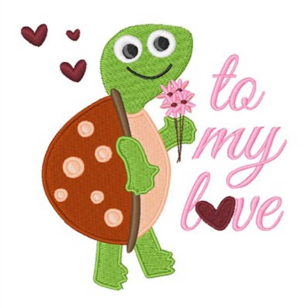 Picture of To My Love Turtle Machine Embroidery Design