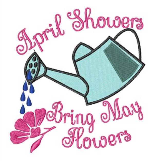 Picture of April Showers Machine Embroidery Design