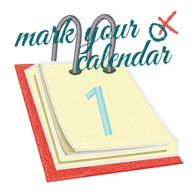 Mark Your Calendar Machine Embroidery Design