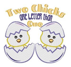 Picture of Awesome Twosome Chicks Machine Embroidery Design