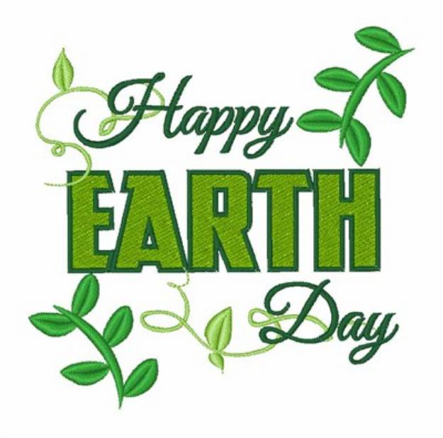 Picture of Happy Earth Day Machine Embroidery Design