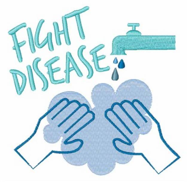 Picture of Wash Hands Fight Disease Machine Embroidery Design