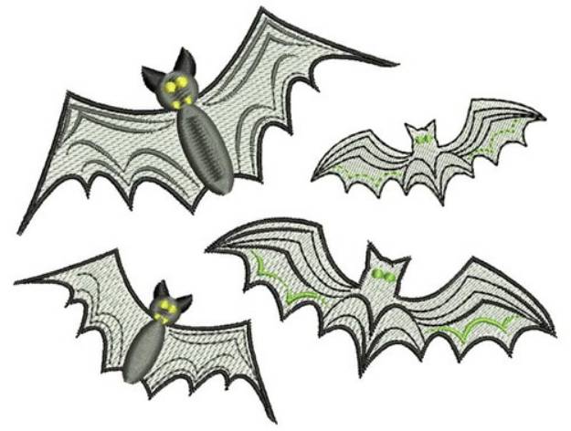 Picture of Halloween Bats Machine Embroidery Design