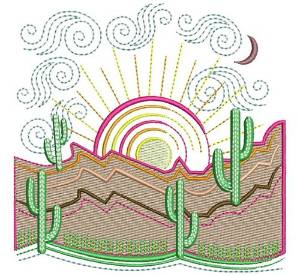 Picture of Desert Landscape Machine Embroidery Design