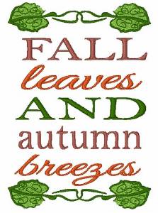 Picture of Fall Leaves And Autumn Breezes Machine Embroidery Design