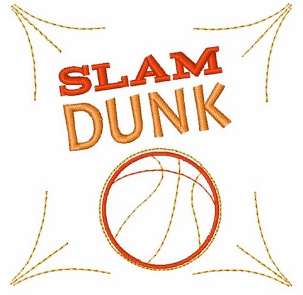 Picture of Basketball_Outline_Slam_Dunk Machine Embroidery Design