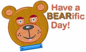 Picture of Have A Bearific Day Machine Embroidery Design