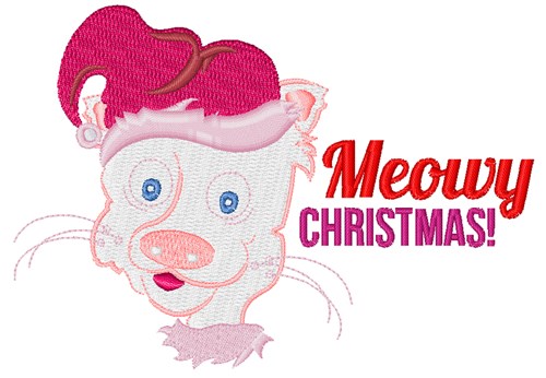 Meowy Christmas! Machine Embroidery Design