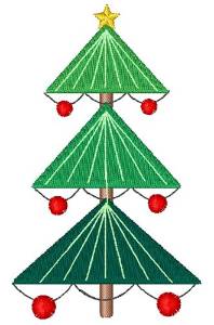 Picture of Decorated Christmas Tree Machine Embroidery Design