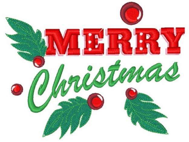 Picture of Merry Christmas Machine Embroidery Design