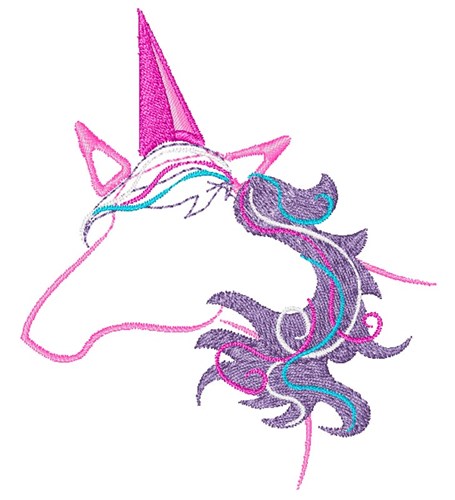 Unicorn Outline Machine Embroidery Design