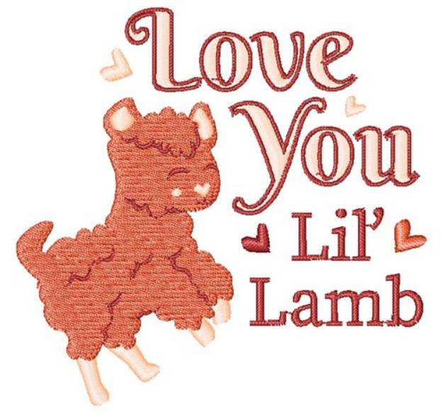 Picture of Love You Lil Lamb Machine Embroidery Design