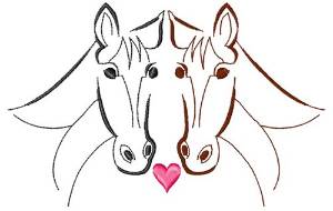 Picture of Outlined Horses Machine Embroidery Design