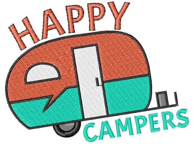 Picture of Happy Campers Machine Embroidery Design