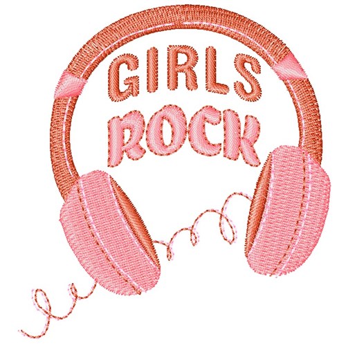 Girls Rock Machine Embroidery Design