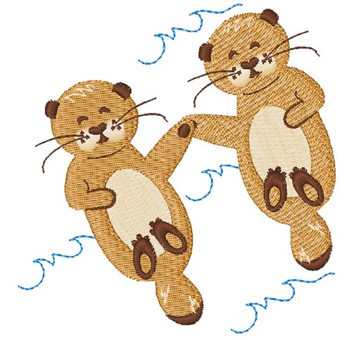 Otters Machine Embroidery Design