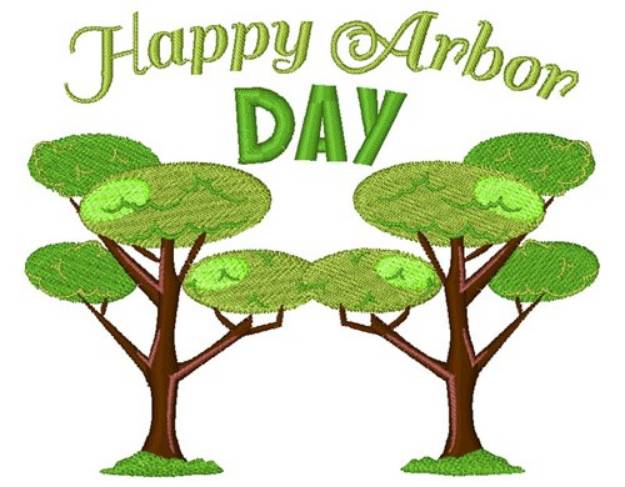 Picture of Happy Arbor Day Machine Embroidery Design