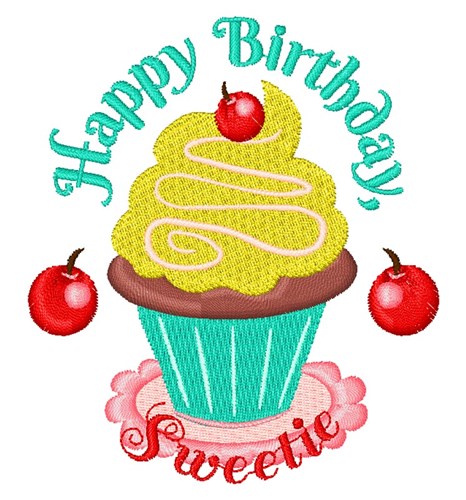 Happy Birthday Sweetie Machine Embroidery Design