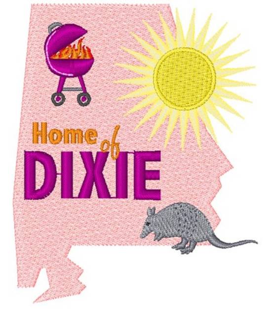 Picture of Alabama Home Of Dixie Machine Embroidery Design