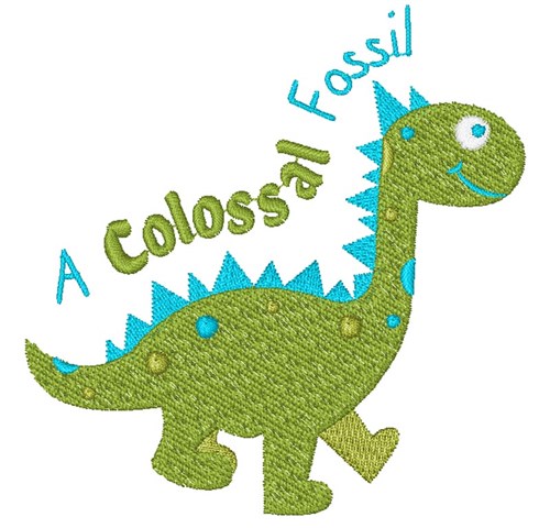 A Colossal Fossil Dino Machine Embroidery Design
