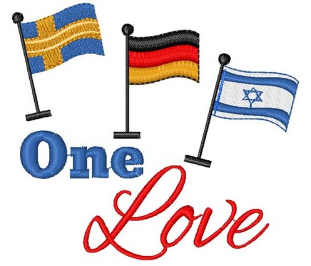 Picture of Flags One Love Machine Embroidery Design